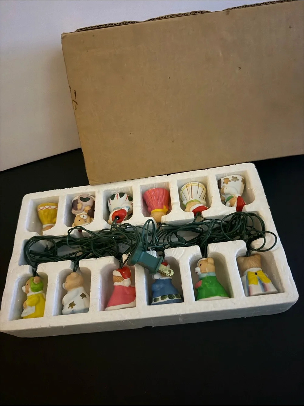 Ceramic Christmas Bear String Lights - Multicolor Toy Decor
